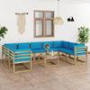 Day and Night - Day and Night 10-piece Garden Furniture Set with Impregnated Wood Cushions