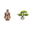 Elegant Horse Bonsai Clock Statue Decorative Tabletop Figurine Greenery Collection Faux Plant Animal