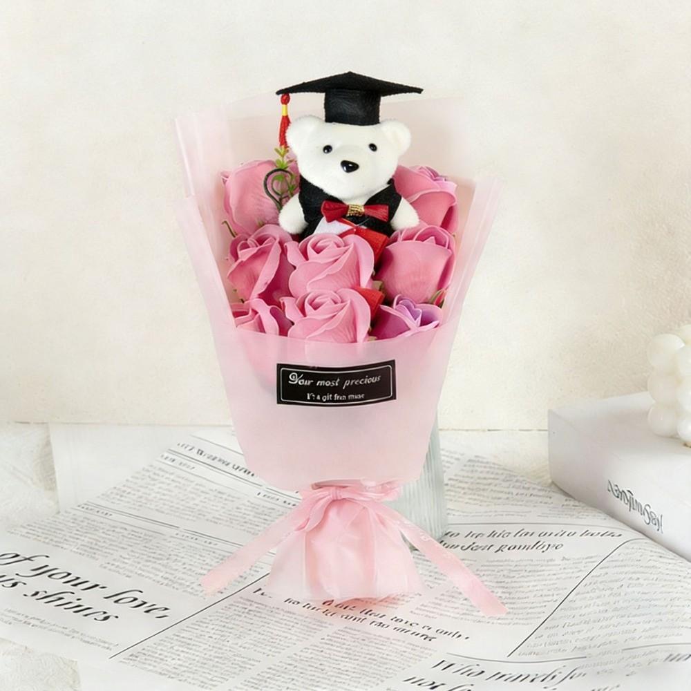 Lieblicher Fliegenträger-Bär Simulations-Blumenstrauß Bär Tier Plüschstrauß Dekoration Muttertag