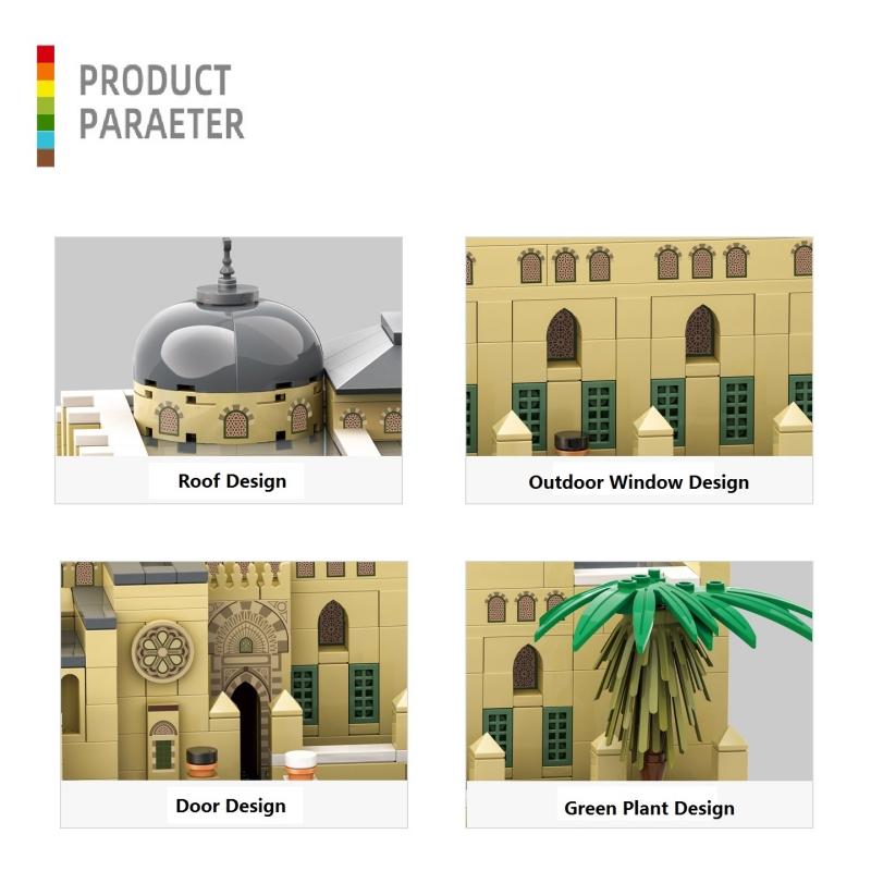 Non-Toxic 768Pcs Al-Aqsa Mosque-Jerusalem Model Building Blocks Small Particle World Famous Architecture Model Small Bricks