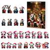 Chinese Style Panda Decor 2D Acrylic Cute Ornaments Advent Calendar, 24 Days Christmas Holiday Party Favors for Kids Countdown Collectible Hanging
