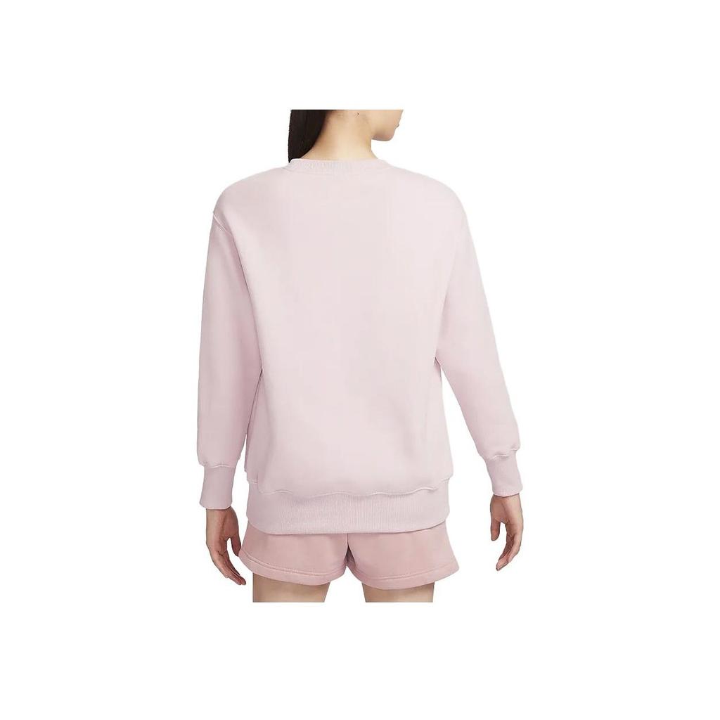Nike Phoenix Fleece Solid Color Crewneck Sweatshirt Women Sweatshirt Gray Purple DQ5734-019
