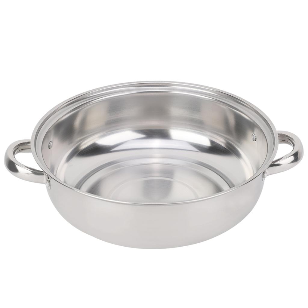 28CM Stainless Steel Single Layer Stockpot Hotpot Food Steamer Pot Cookware Household Cooking