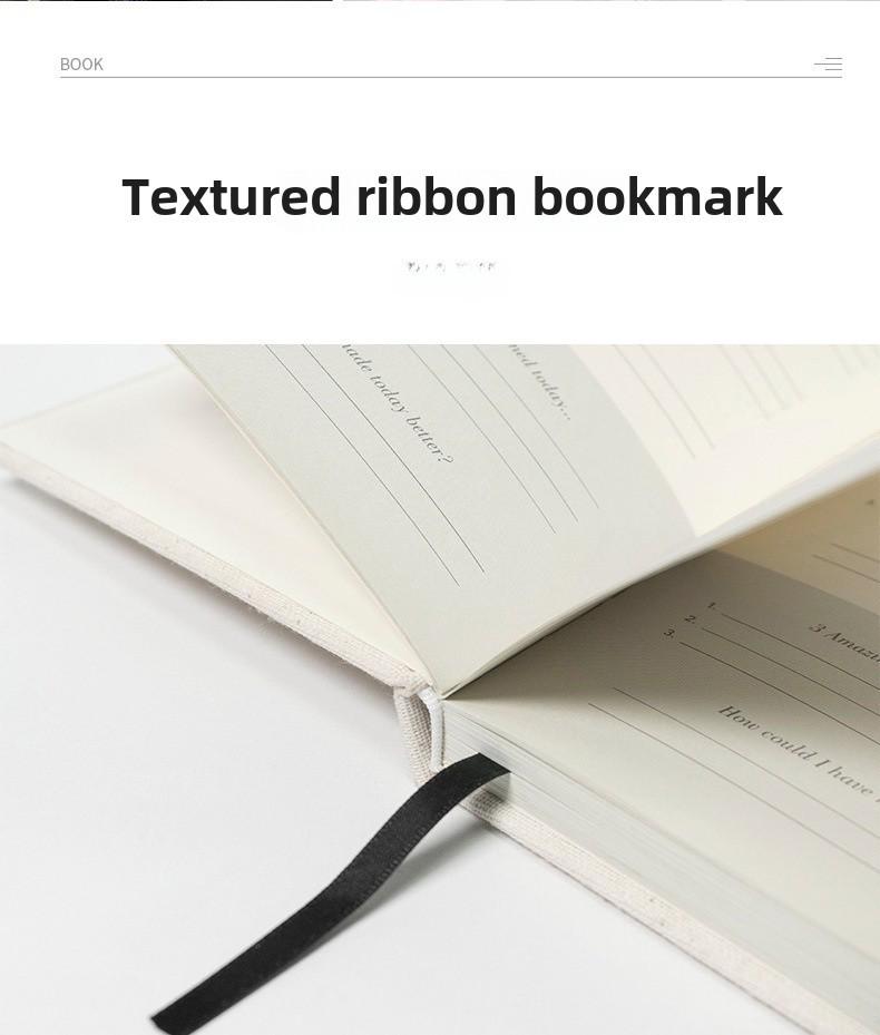 Gold Stamped Linen Gratitude Journal - anglická verze, kompaktní 5minutový deník