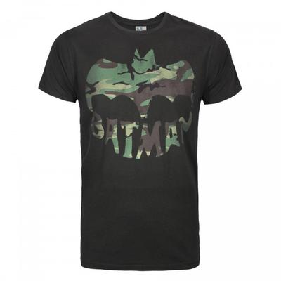 Junk Food Mens Batman Camo Logo Short-Sleeved T-Shirt