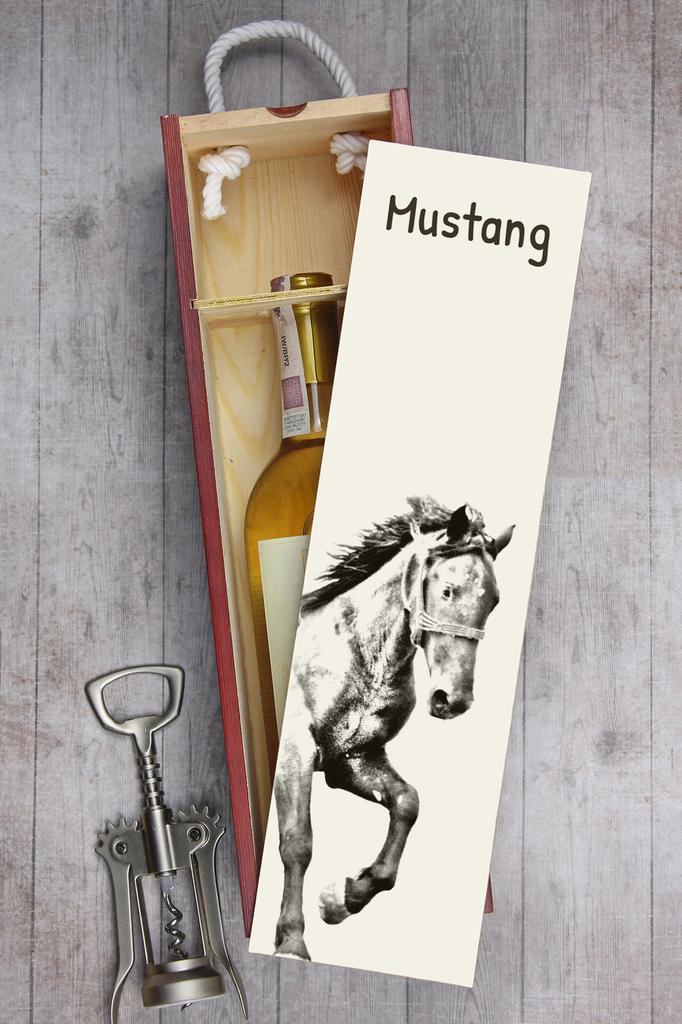 Mustang - Wine Box with a Horse, Alcohol Box with Graphics, Personalized Gift Box from the Art-Dog Brand