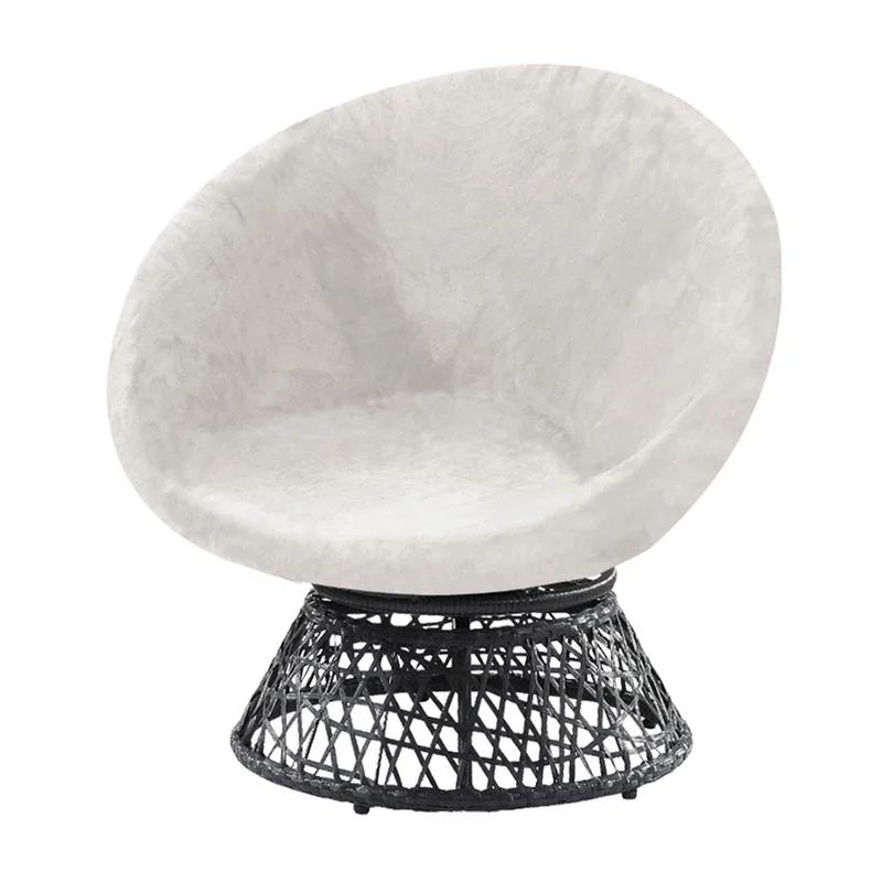 Chair Cover Home Office Chairs Dining Elastic Silver Fox Plush Universal Protection Circular Camping Bedroom Hotel Sofa Covers