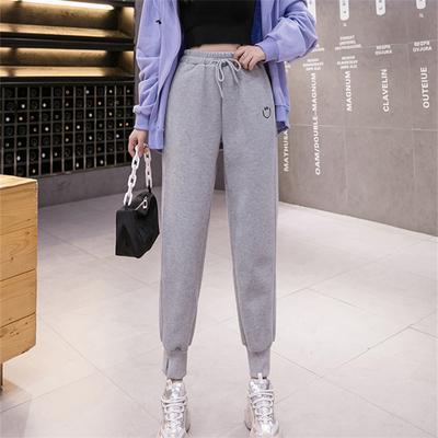 2022 Autumn Winter Thick Warm Elastic Waist Loose Women Sweatpants Trousers Solid Casual Harem Pantalones Streetwear Sport Pants