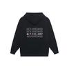 Li-Ning Solid Color Zip-Up Hoodie With Letter Print and Drawstring Unisex Hoodie Black AWDSI35-1