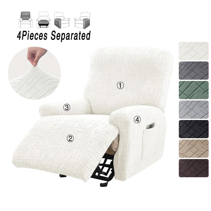 

Nordic Jacquard Recliner Sofa Covers Elastic Split Armchair Chair Cover 1 Seater Anti-dirty Sofa Protector for Living Room Home 1 Seat (4pcs)