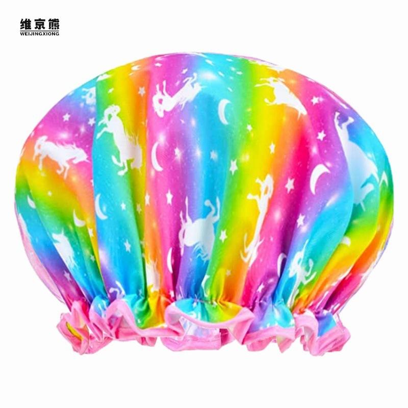 

Детская шапочка для душа новая с принтом мультяшная двухслойная для девочки шапочка для душа для малыша милая