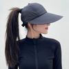 Summer Sun Hat, Wide Brim Sun Protection Hat for Women, UV Blocking Arc Shape Face Slimming Design Beach Travel Outdoor Cap