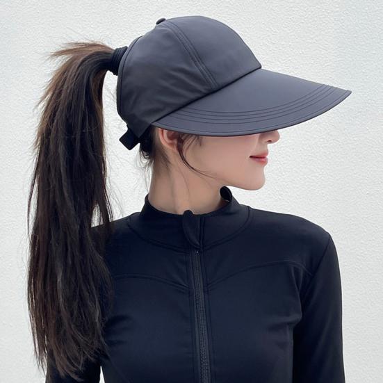 Summer Sun Hat, Wide Brim Sun Protection Hat for Women, UV Blocking Arc Shape Face Slimming Design Beach Travel Outdoor Cap