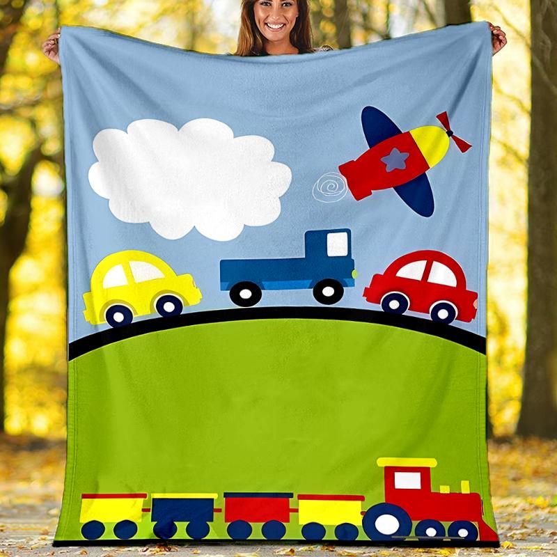 Süße Autos Motiv Decke - Perfekt für Sofa, Bett, Reisen & Außenbereich | Maschinenwaschbar, Gemütlich & Langlebig.