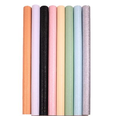Solid Color Self-adhesive Vintage Silk Linen Grain Bedroom Living Room Decor Waterproof Background Wall Paper