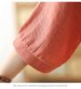Summer Cotton Linen Lightweight Casual Shirt Set for Middle-Aged Women with Versatile Three-Quarter Sleeves