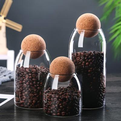 Vorratsflasche Anti-Deform Langlebig Wasserdicht Kork Stopper Bean Zucker Glas Glas für Kaffee