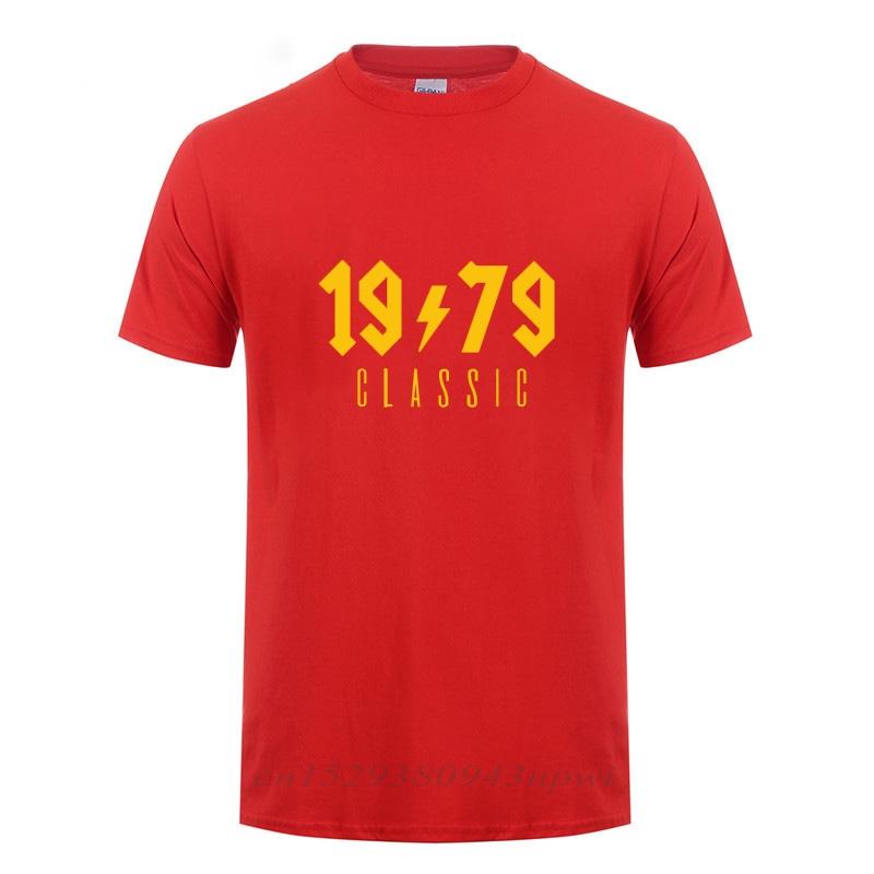Geboren In 1979 T-shirt Vaderdag Cadeau Grappig 40 Jaar Verjaardagscadeau Voor Papa Echtgenoot Mannen Korte Mouw Ronde Hals Katoenen T-shirt