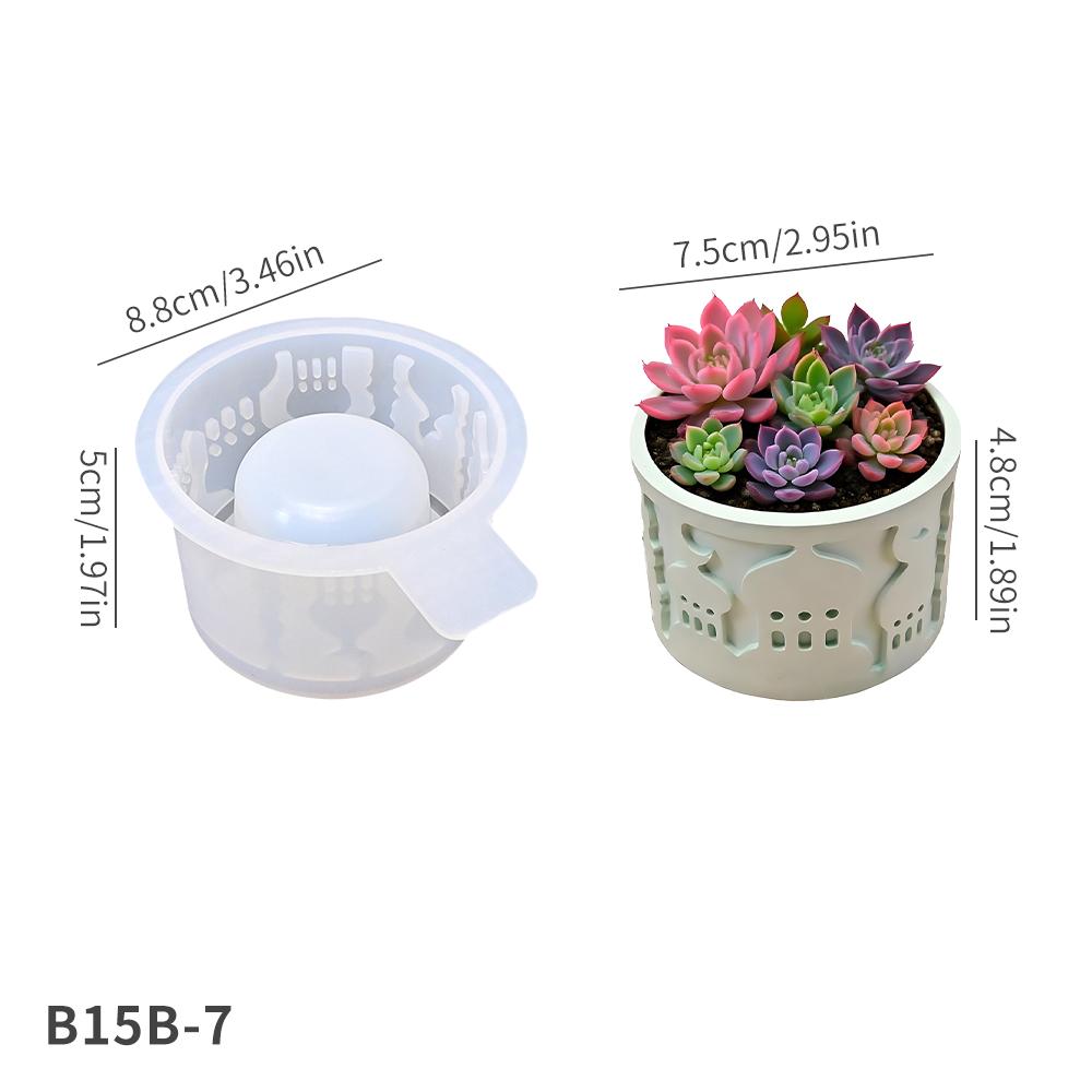 DM1249 Arab Style DIY Succulent Planter Pot Concrete Vase Gypsum Cement Molds Incense Burner Candle Jar Holder Molds for Crafts