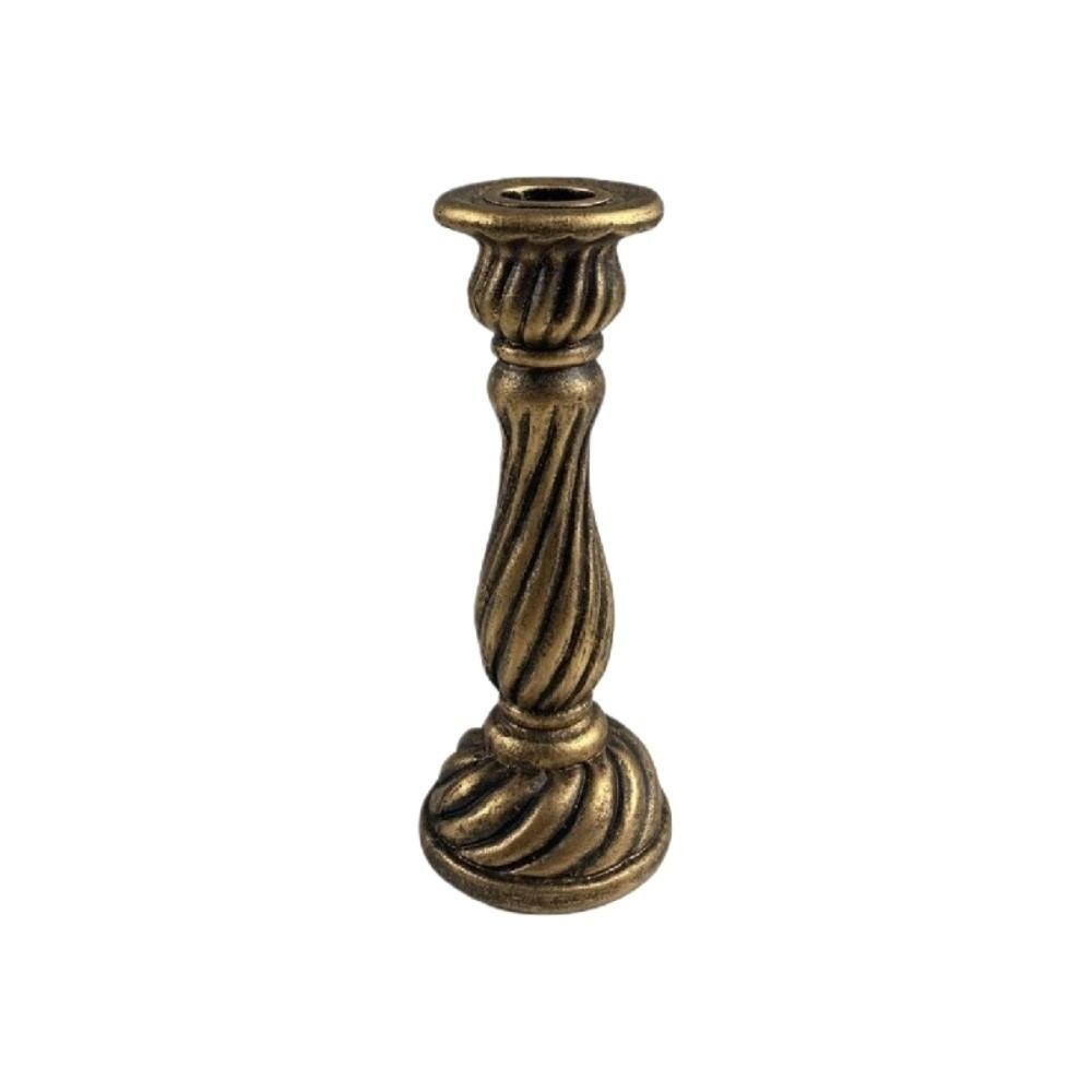 Decorative European Style Pillar Candlestick Non-slip Gold Adornment Candle Stand Bronze Vintage Table Candle Holder Party