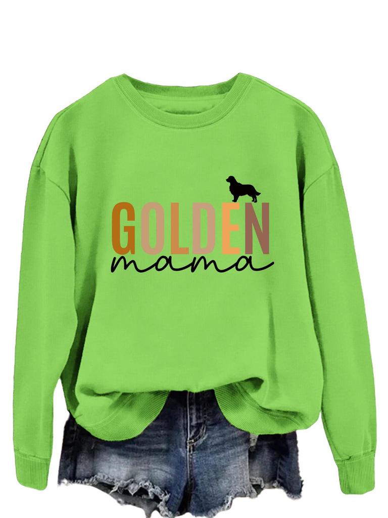 GOLDEN Mama European & American Women's Long-Sleeve T-shirt Pullover Sweatshirt for Spring & Autumn