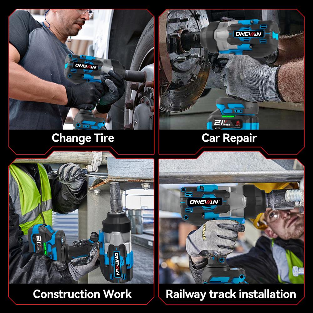 ONEVAN Torque Brushless Electric Impact Wrench 3/4 Inch 8 Gears Cordless Wrench Power Tools For Makita 18V Battery