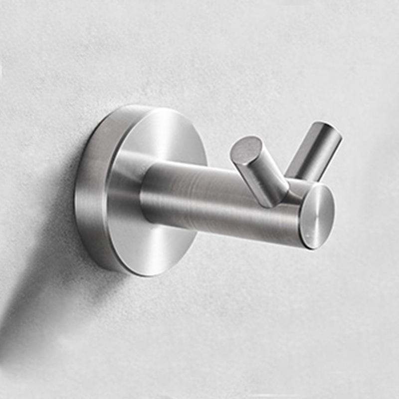 Black 304 Stainless Steel No-Drill Coat & Hat Hook for Bathroom or Entrance