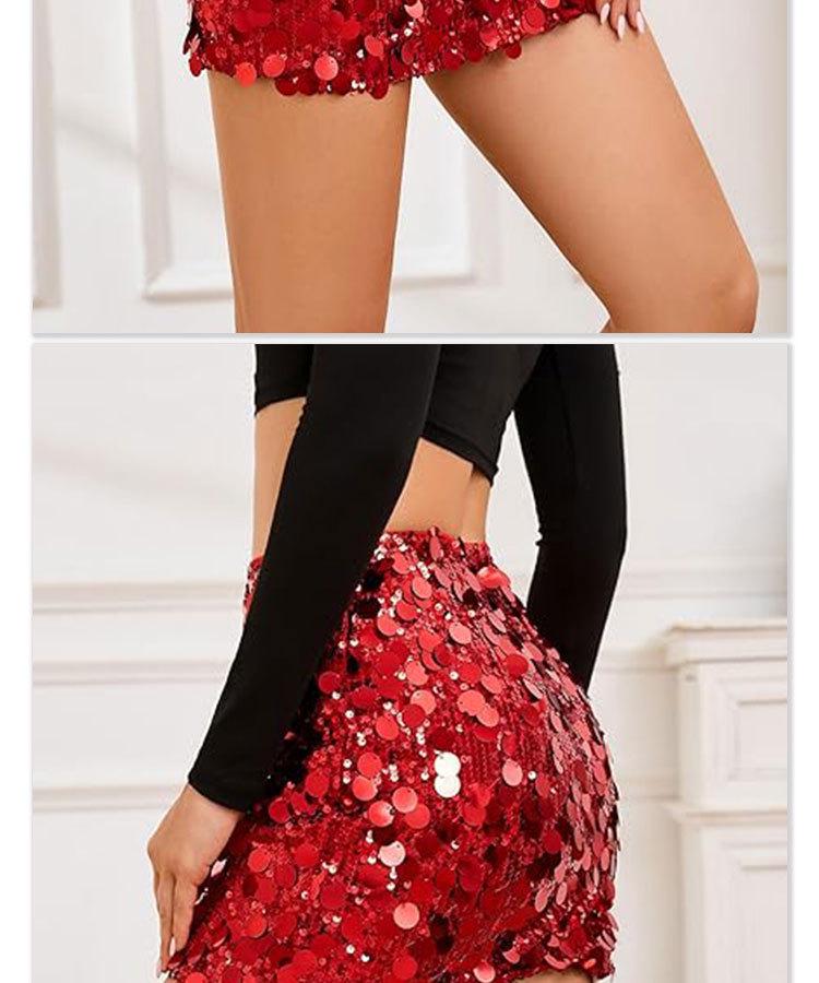 Sexy High Waist Sequined Dance Skirt