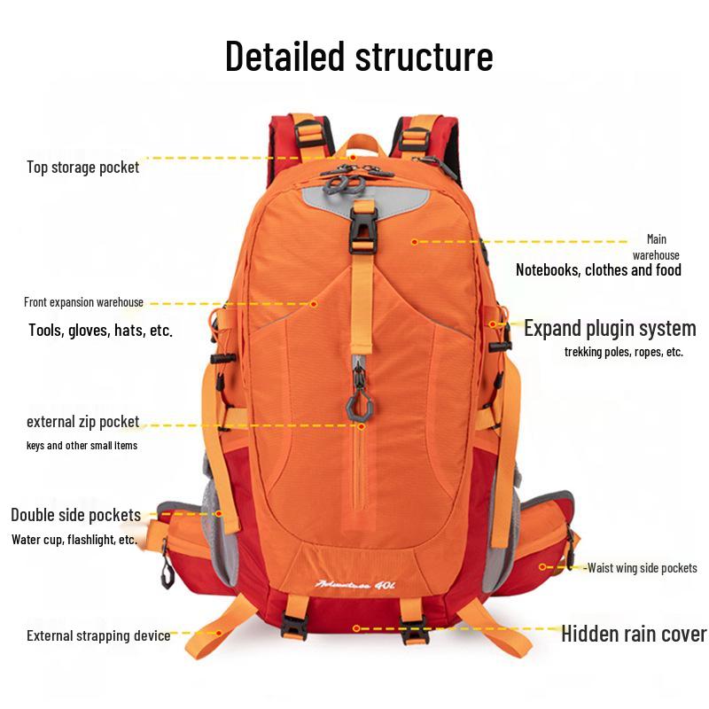Unisex Lightweight Multifunctional Hiking Backpack – Large Capacity for Outdoor Sports & Mountaineering