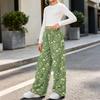 Girls' Warm Flannel Pants with Print, Loose Fit Casual Long Pants for Fall and Winter
