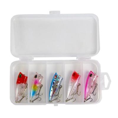 5Pc Topwater Floating Hard Baitst with 3D Eye Fishing Tackle Fishing Lures for Saltwater Fishing Crankbaits Swimbait