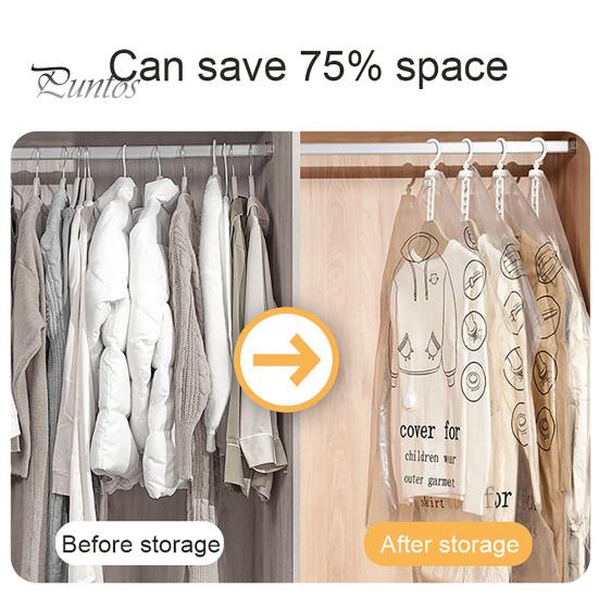 Vacuum Compression Garment Bag Hook Hanging Style Clothes Storage Bag Clothing Dust Cover Organizing Bag