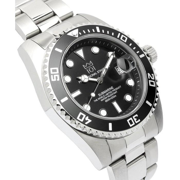 [Hyakuichi 101] Quartz Divers Watch Date Display 200m Waterproof HYAKU1-001 (Black)