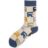 Summer Cotton Socks Trendy Socks Street Personality Illustrations Poached Eggs Harbor Jacquard Medium Tube Socks Socks Couple