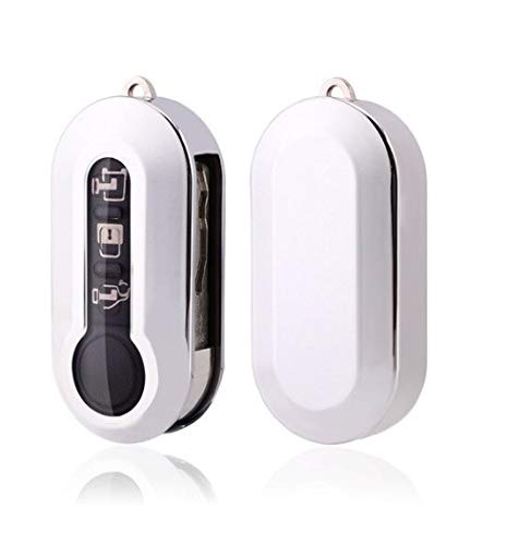 

SNZ Fiat 500 TPU Key Cover, Key Case, 3-Button, Folding Smart Key Cover for Fiat Panda and Punto (Silver)