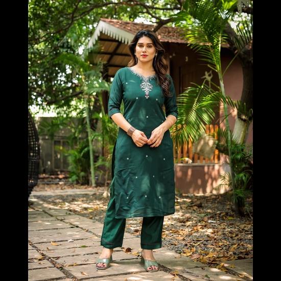 Designer Embroidered Straight Kurta for Festive & Casual Wear