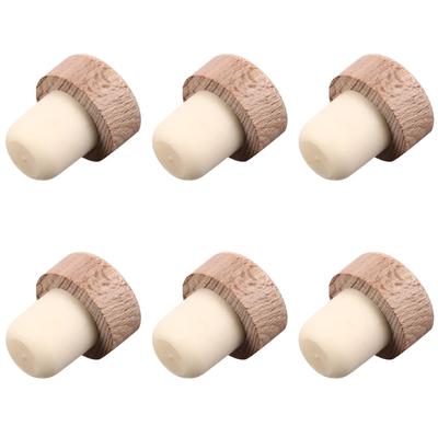 6 Pcs  29Mm Wooden Wine Bottle Sealing Plugs Durable Strong Material Easy Operation for Red Wine Airtight Storage