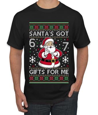 Santa's Got 6 7 Gifts For Me Six Seven Ugly Christmas Men's T- Shirt