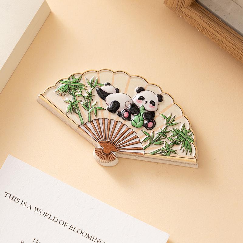 1Pc Cute Refrigerator Magnet Chinese Style Panda & Traditional Opera Refrigerator Magnet for Household Kitchen Locker Decoration