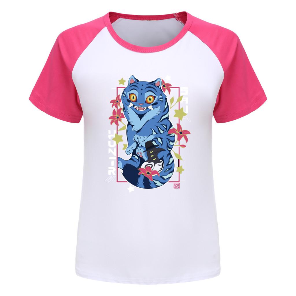 4860 Kinder Mädchen Derpy Rumi Zoey Mira Print Raglan Kurzarm T-Shirt