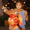 Ancient With LED Light DIY Mid-Autumn Lantern Handmade Chinese Style Koi Carp Fish Lantern Good Luck Blessings Home Pendants