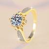 Fine Jewelry Flower Shape GRA Certificate 1Ct VVs1 Moissanite S925 Sterling Silver Gold Plated Engagement Wedding Ring for Women