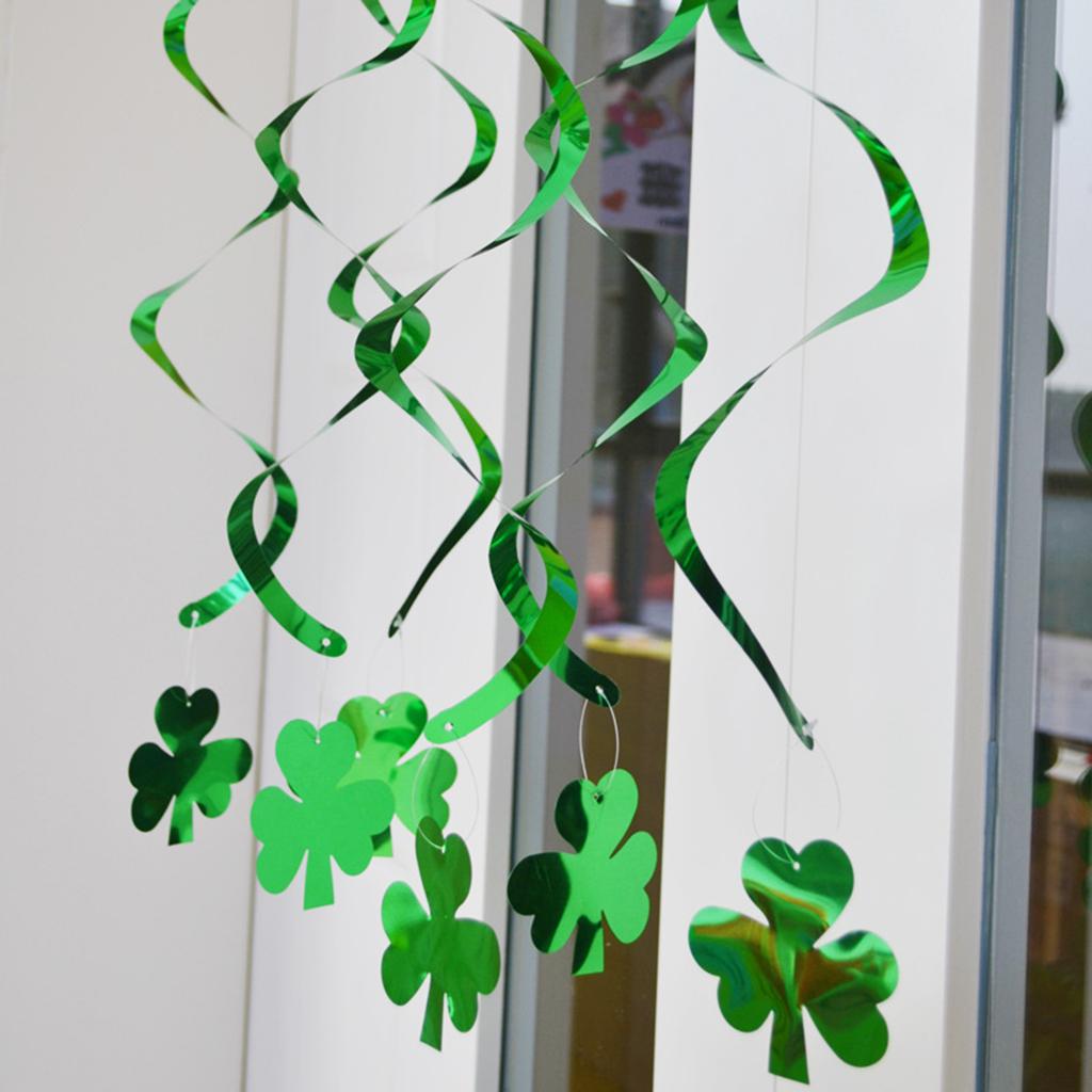 St. Patrick's Day Banner Shamrock Garland Lucky Banner Burlap Irish Garland Green Four Leaf Banner and Felt Shamrock
