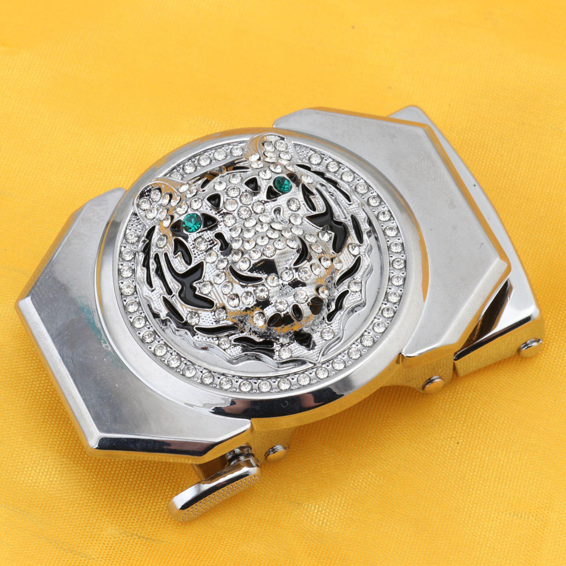 Men s Zinc Alloy Dragon & Tiger Belt Buckle, Hollow-Out Design