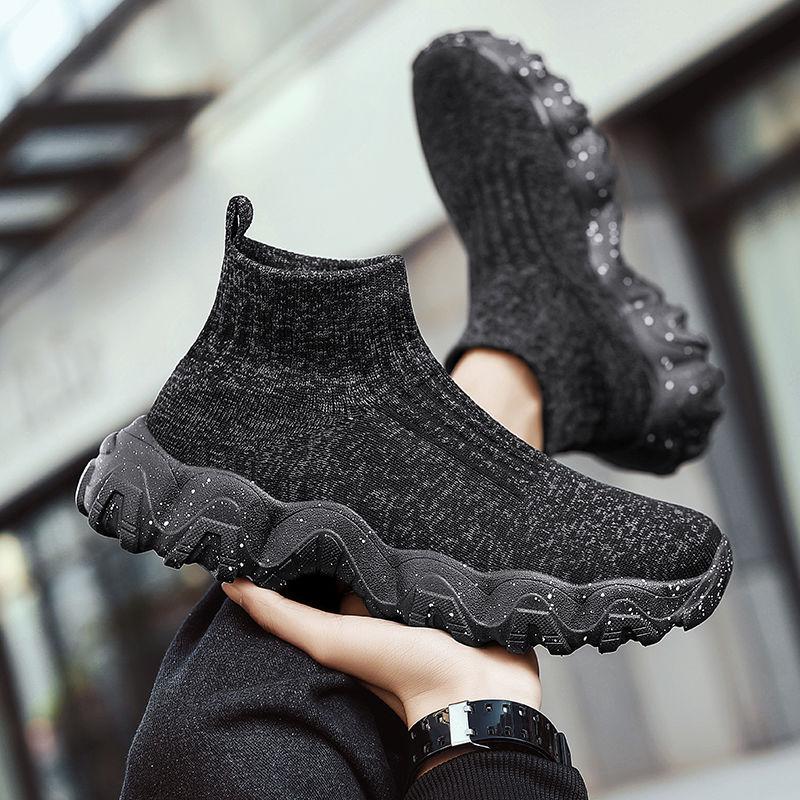 Slip-on High Top Thick Platform Mesh Upper Man Casual Sneaker Comfortable Stylish Simple Jogging Summer Sports Shoes for Men