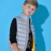 Kids Sleeveless Vest Stand Collar Sport Down Vest Solid Color Zipper Lightweight Warm Winter Outerwear