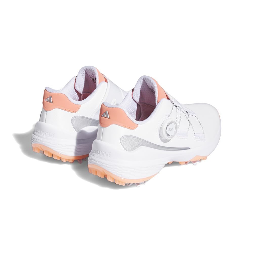 Golf Shoes ZEDGE 23 Boa Footwear Metallic cm [Adidas Golf] Women's White/Coral Fusion/Silver 25.0