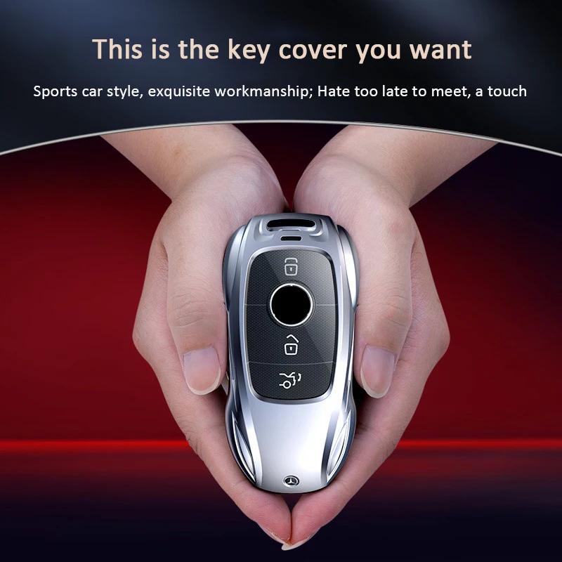New Fashion Ziny Alloy Car Key Case Cover for Mercedes Benz A B C E S Class W204 W205 W210 W212 W213 W176 W463 GLC GLB GLE AMG