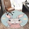 Charming Bunny Chair Mat   Round Carpet for Home Decor, Office Use, and Gifts   Suitable for Bedrooms, Living Roomss0122b