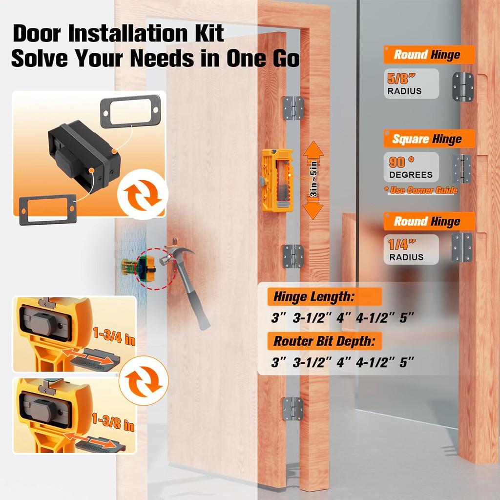 New Orange Door Hinge & Door Latch Installation Kit Door Hinge Mortiser Template Accurate Chiseling And Scoring Door Latch